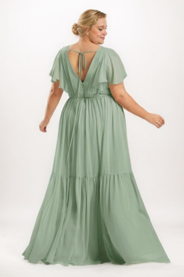 A-Line Maxi Chiffon Bridesmaid Dress CB0731