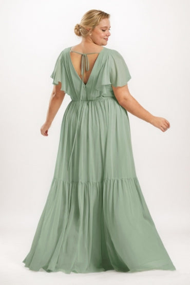 A-Line Maxi Chiffon Bridesmaid Dress CB0731