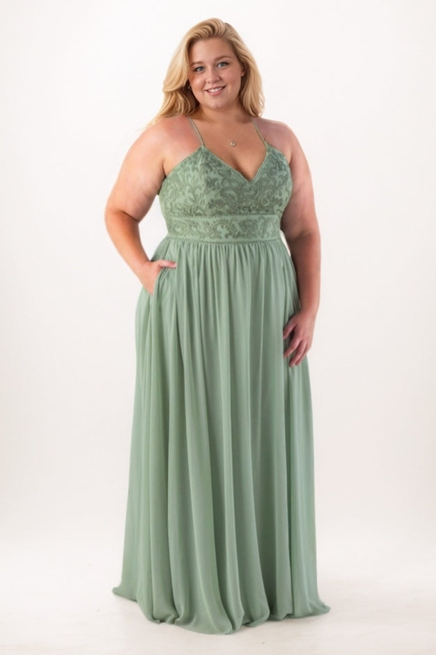 A-Line Maxi Chiffon Bridesmaid Dress CB0740