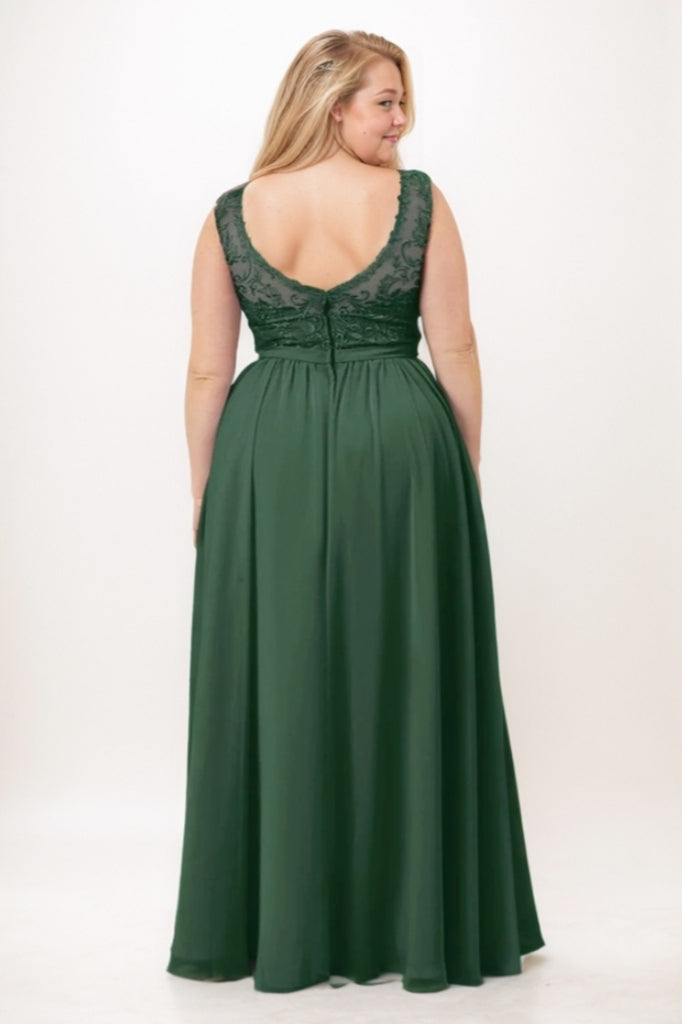 A-Line Maxi Chiffon Bridesmaid Dress CB0741