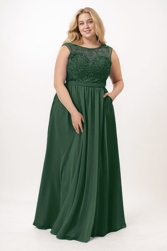 A-Line Maxi Chiffon Bridesmaid Dress CB0741