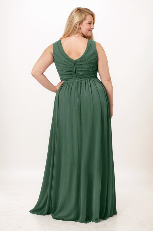 A-Line Maxi Chiffon Bridesmaid Dress CB0742