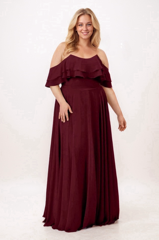 A-Line Maxi Chiffon Bridesmaid Dress CB0747