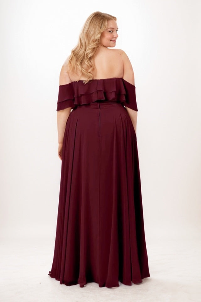 A-Line Maxi Chiffon Bridesmaid Dress CB0747