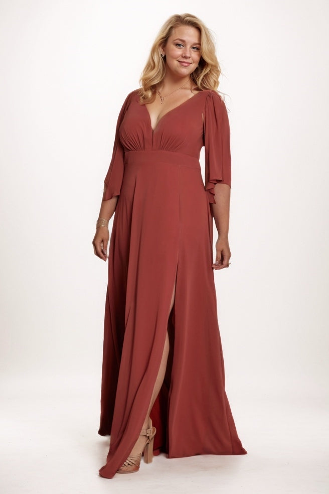 A-Line Maxi Chiffon Bridesmaid Dress CB0751