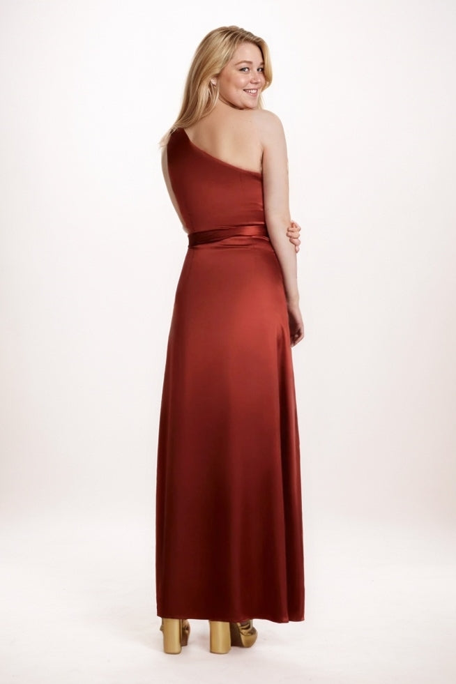 A-Line Maxi Luxe Satin Bridesmaid Dress CB0753