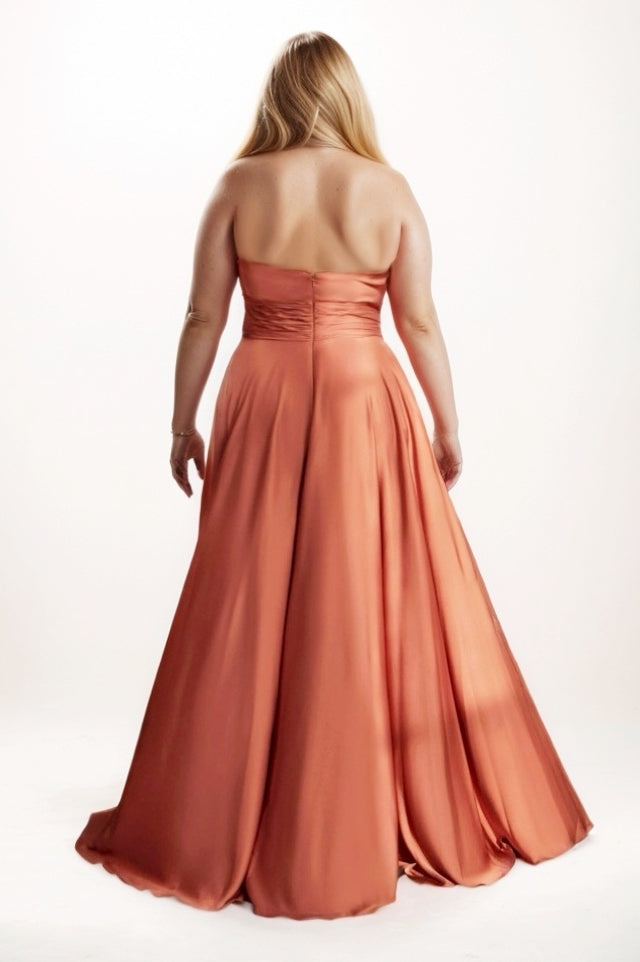 A-Line Maxi Satin Bridesmaid Dress CB0755