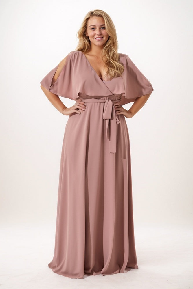 A-Line Maxi Chiffon Bridesmaid Dress CB0759