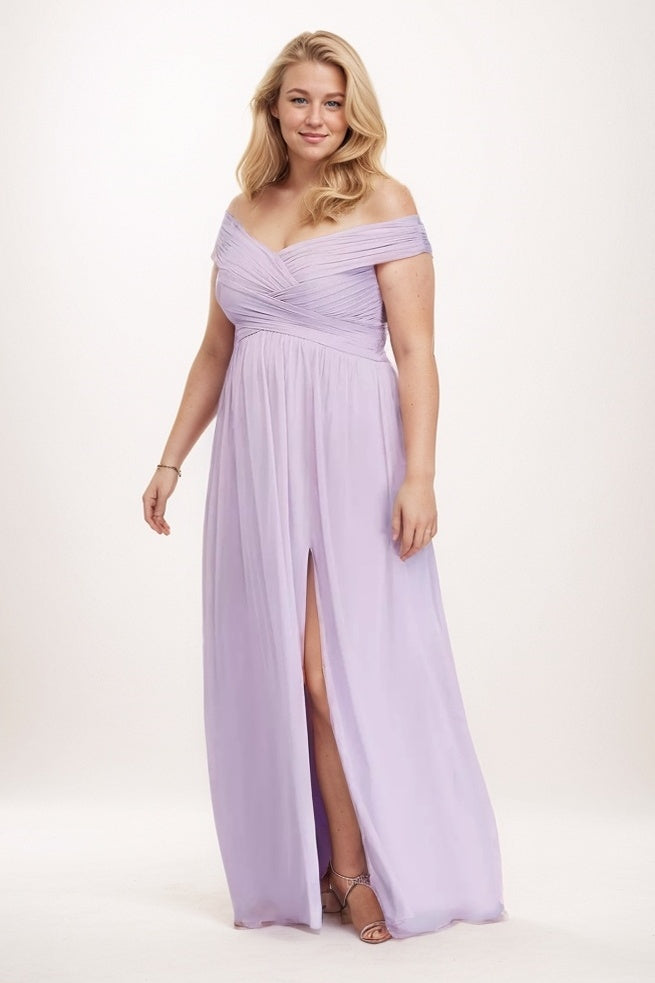 A-Line Maxi Chiffon Bridesmaid Dress CB0762