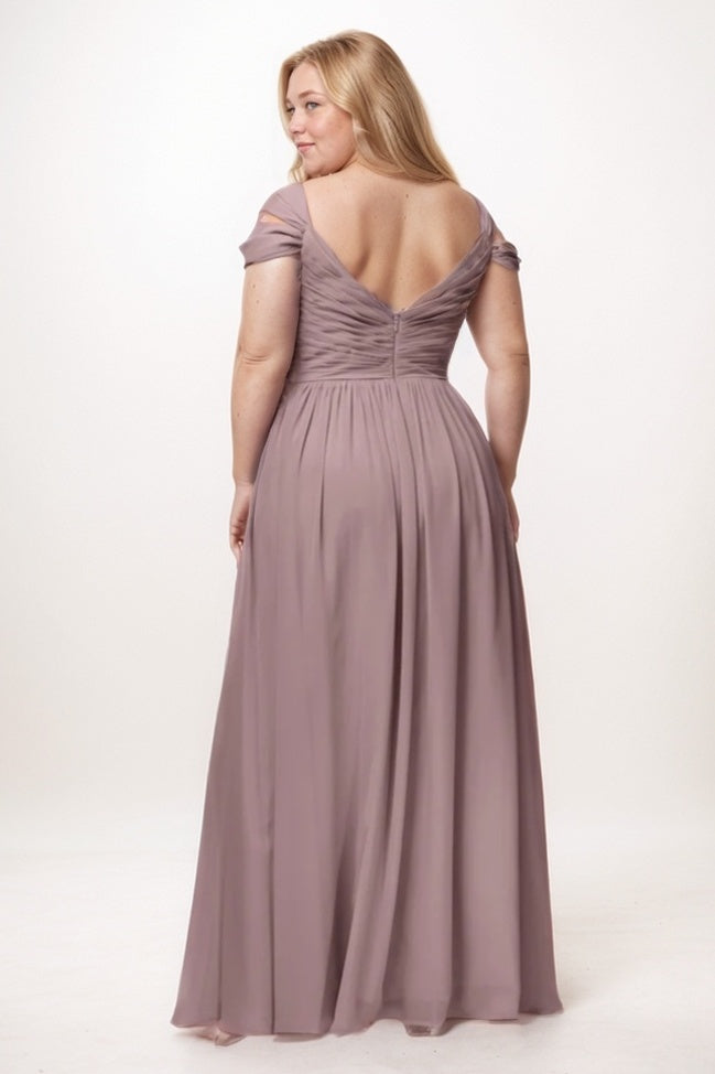 A-Line Maxi Chiffon Bridesmaid Dress CB0765