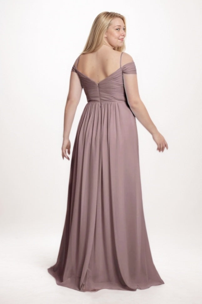 A-Line Maxi Chiffon Bridesmaid Dress CB0766