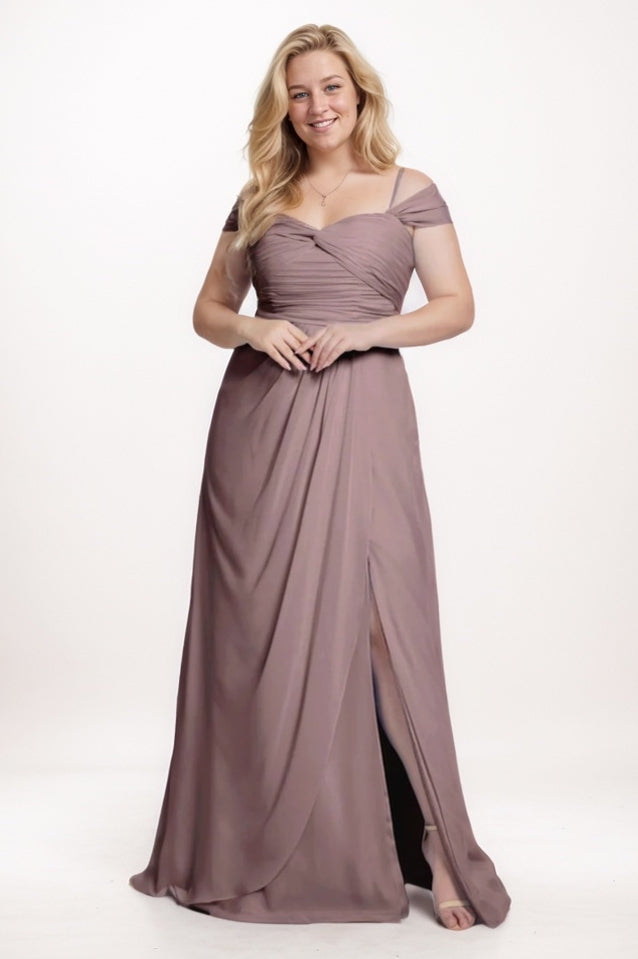 A-Line Maxi Chiffon Bridesmaid Dress CB0766