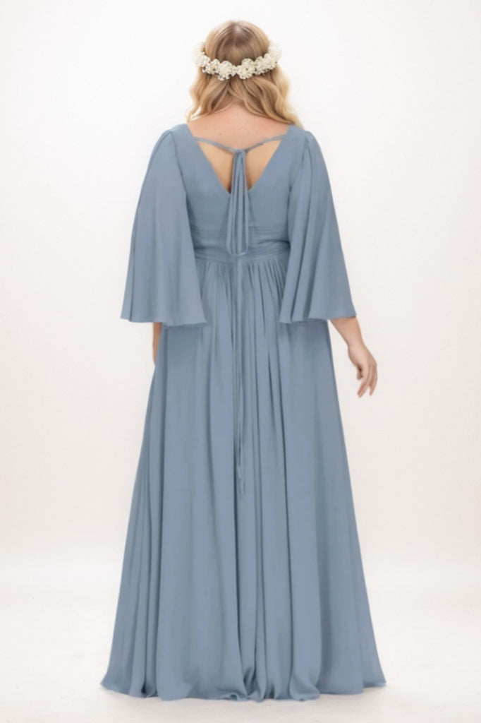 A-Line Maxi Chiffon Bridesmaid Dress CB0767