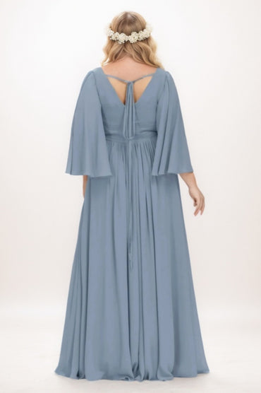 A-Line Maxi Chiffon Bridesmaid Dress CB0767