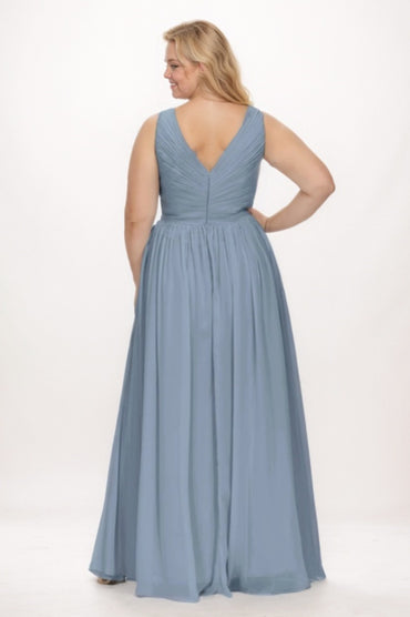 A-Line Maxi Chiffon Bridesmaid Dress CB0768