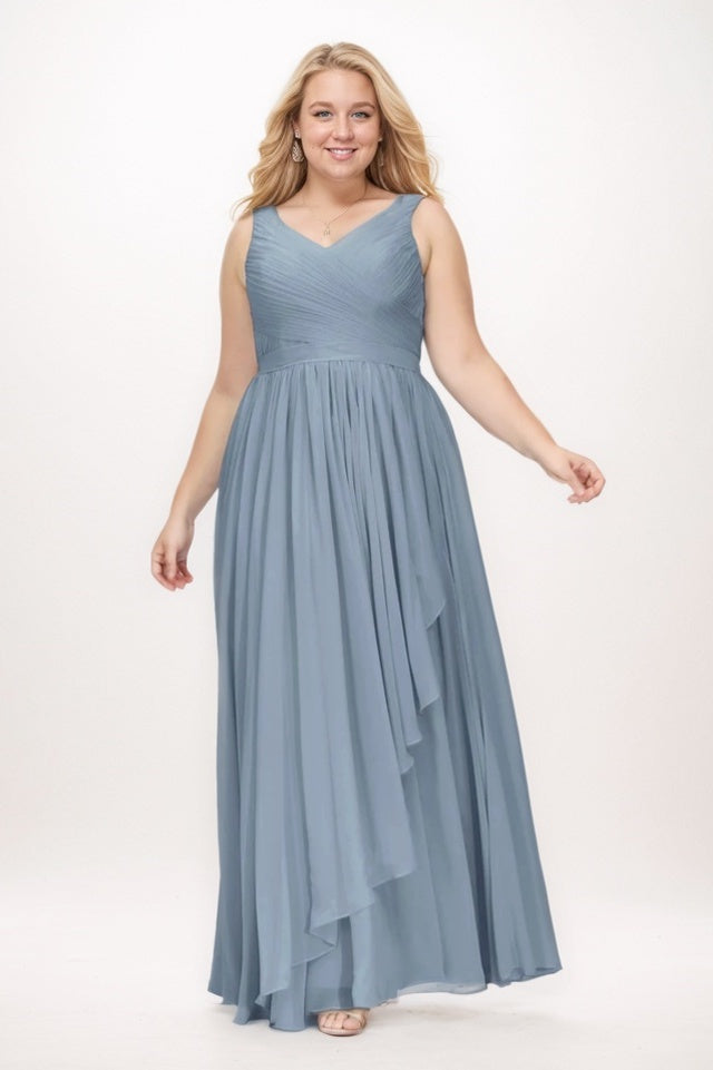 A-Line Maxi Chiffon Bridesmaid Dress CB0768