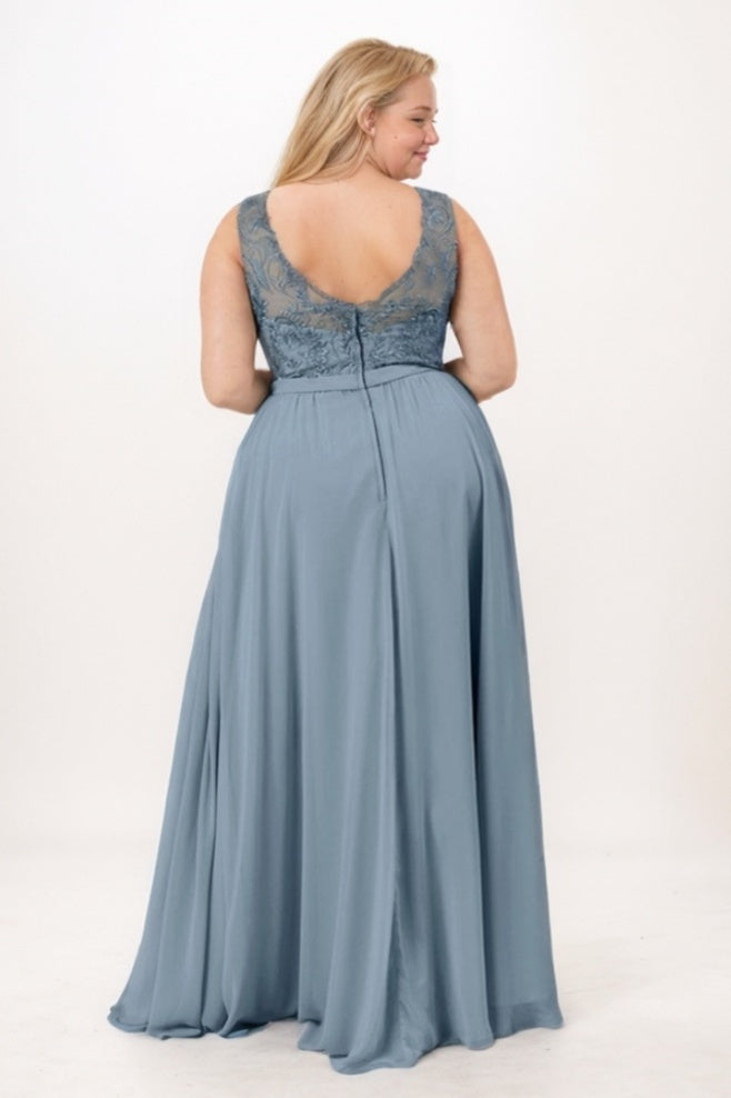 A-Line Maxi Chiffon Bridesmaid Dress CB0769