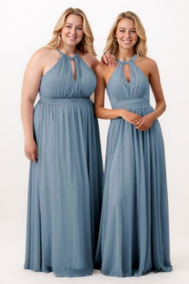 A-Line Maxi Chiffon Bridesmaid Dress CB0773