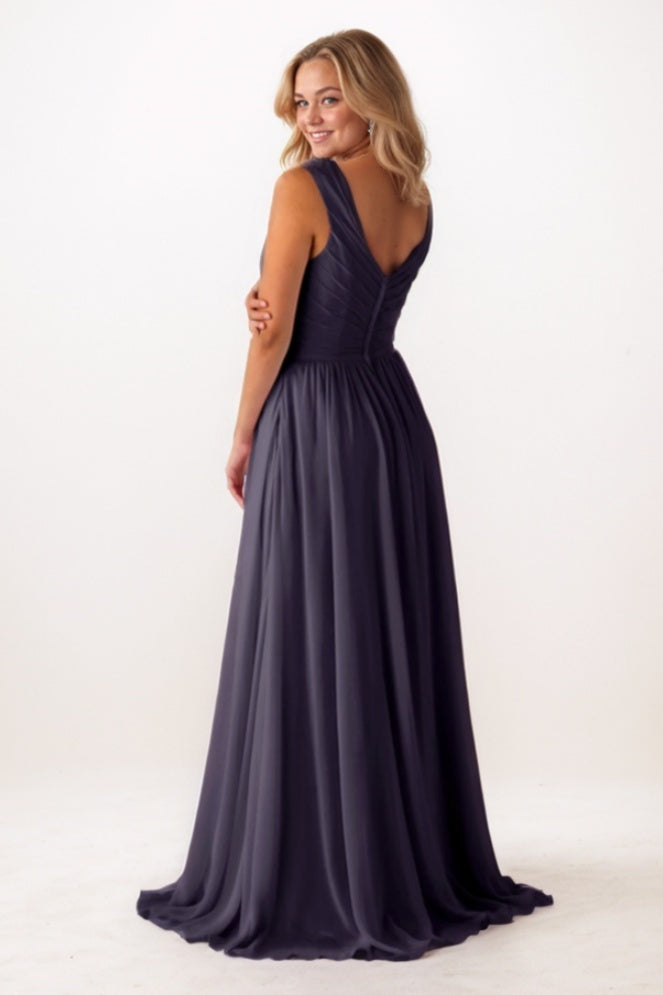 A-Line Maxi Chiffon Bridesmaid Dress CB0774