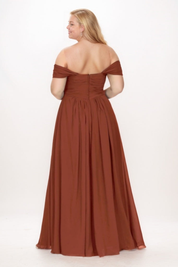 A-Line Maxi Chiffon Bridesmaid Dress CB0776