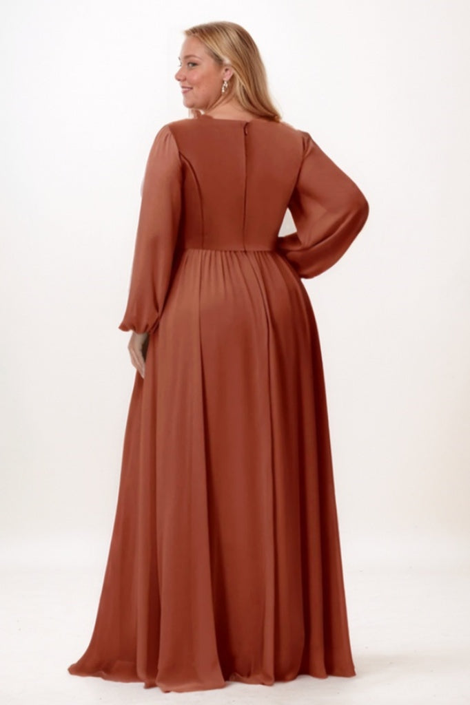 A-Line Maxi Chiffon Bridesmaid Dress CB0780