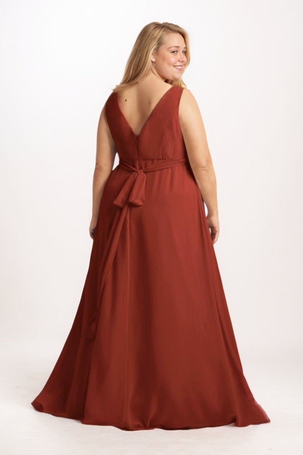 A-Line Maxi Chiffon Bridesmaid Dress CB0781