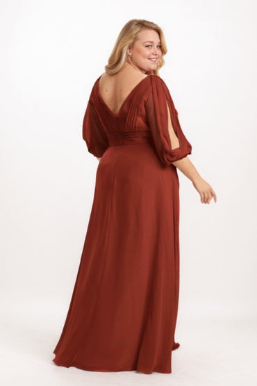 A-Line Maxi Chiffon Bridesmaid Dress CB0782