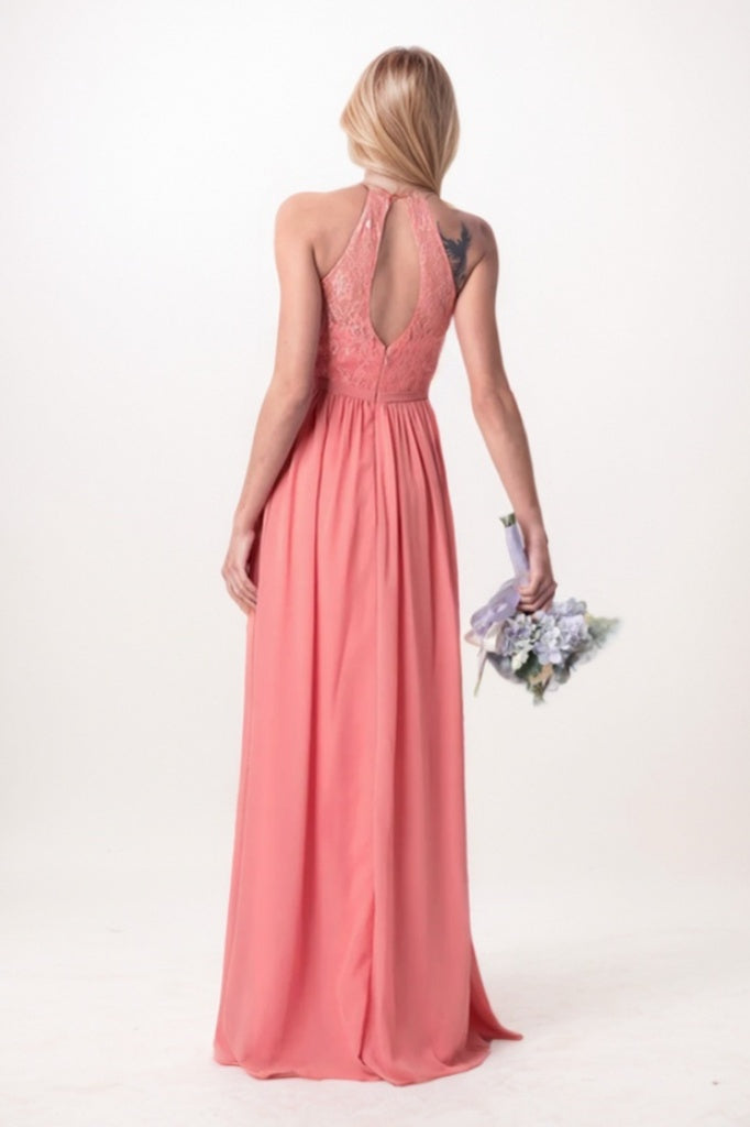 A-Line Maxi Chiffon Bridesmaid Dress CB0783