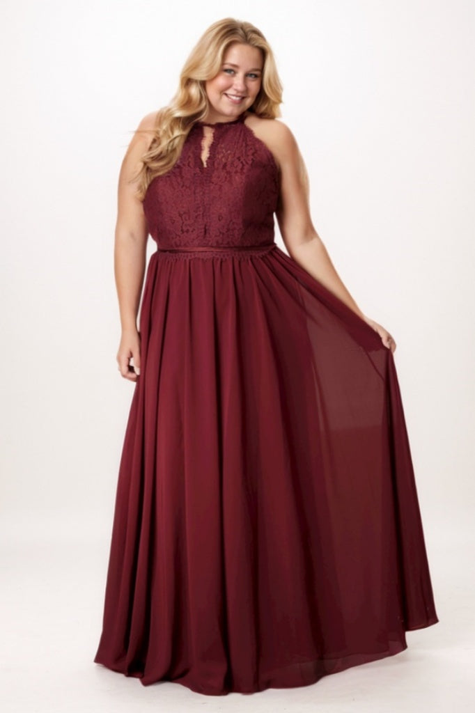 A-Line Maxi Chiffon Bridesmaid Dress CB0783