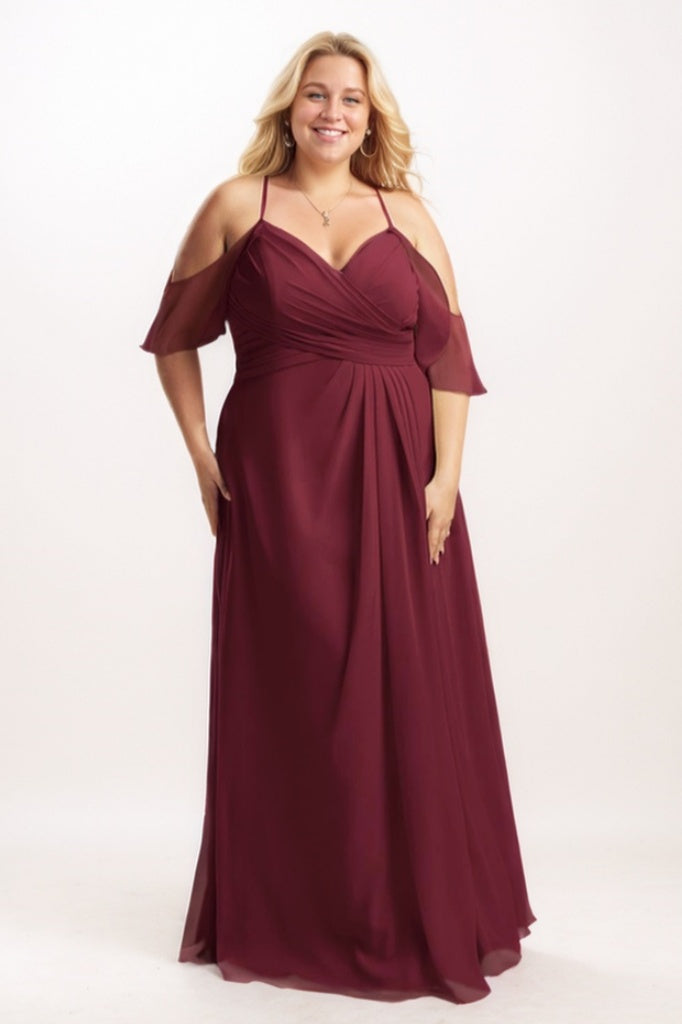 A-Line Maxi Chiffon Bridesmaid Dress CB0784