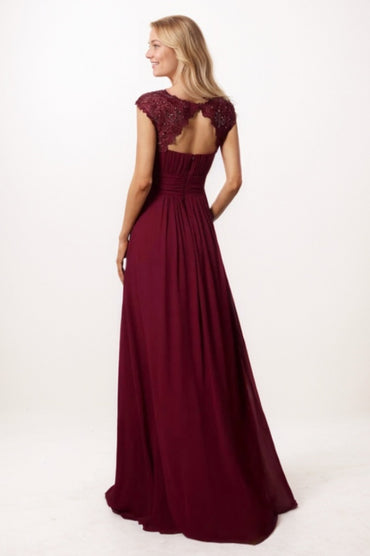 A-Line Maxi Chiffon Bridesmaid Dress CB0785