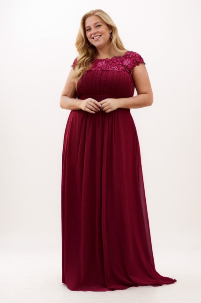 A-Line Maxi Chiffon Bridesmaid Dress CB0785