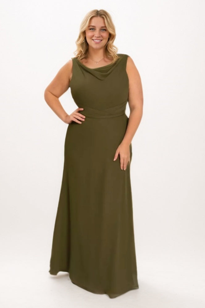 A-Line Maxi Chiffon Bridesmaid Dress CB0789