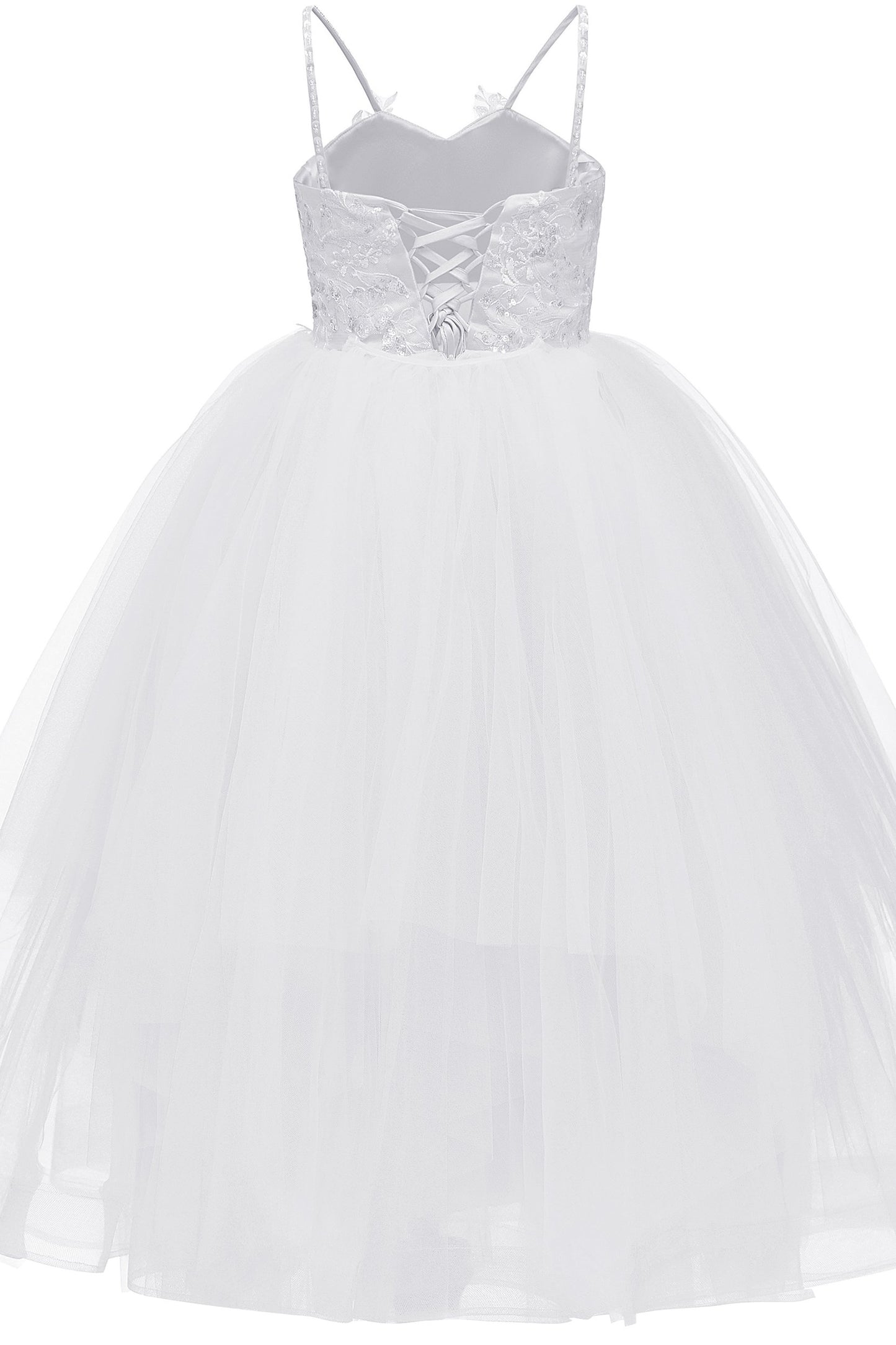 A-Line Floor Length Tulle Lace Flower Girl Dress CF0277