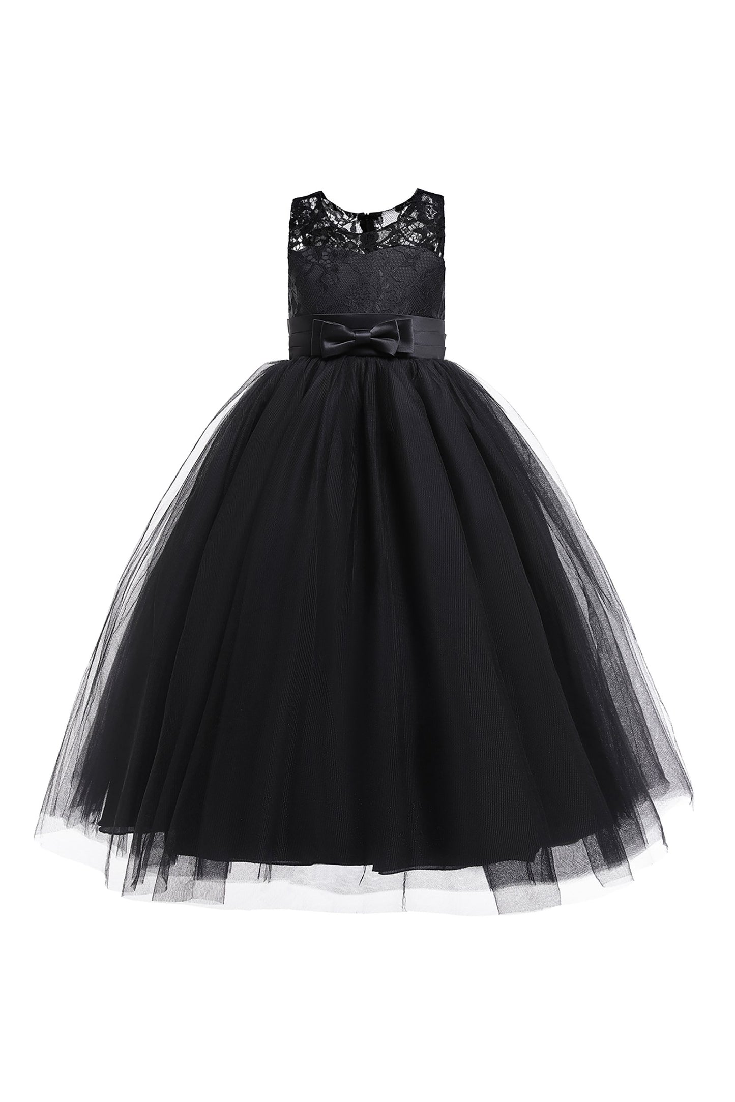 A-Line Floor Length Tulle Lace Flower Girl Dress CF0298