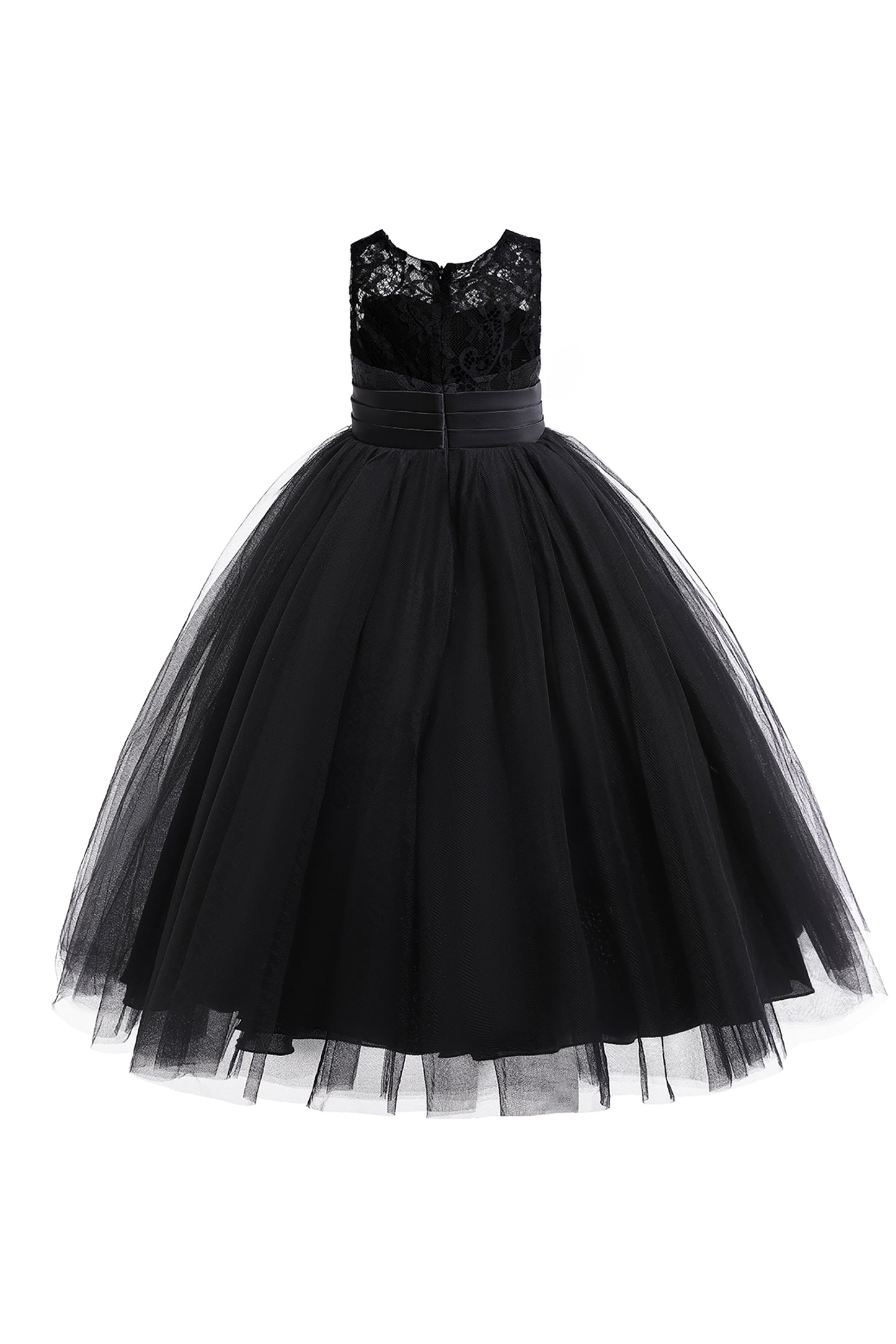 A-Line Floor Length Tulle Lace Flower Girl Dress CF0298