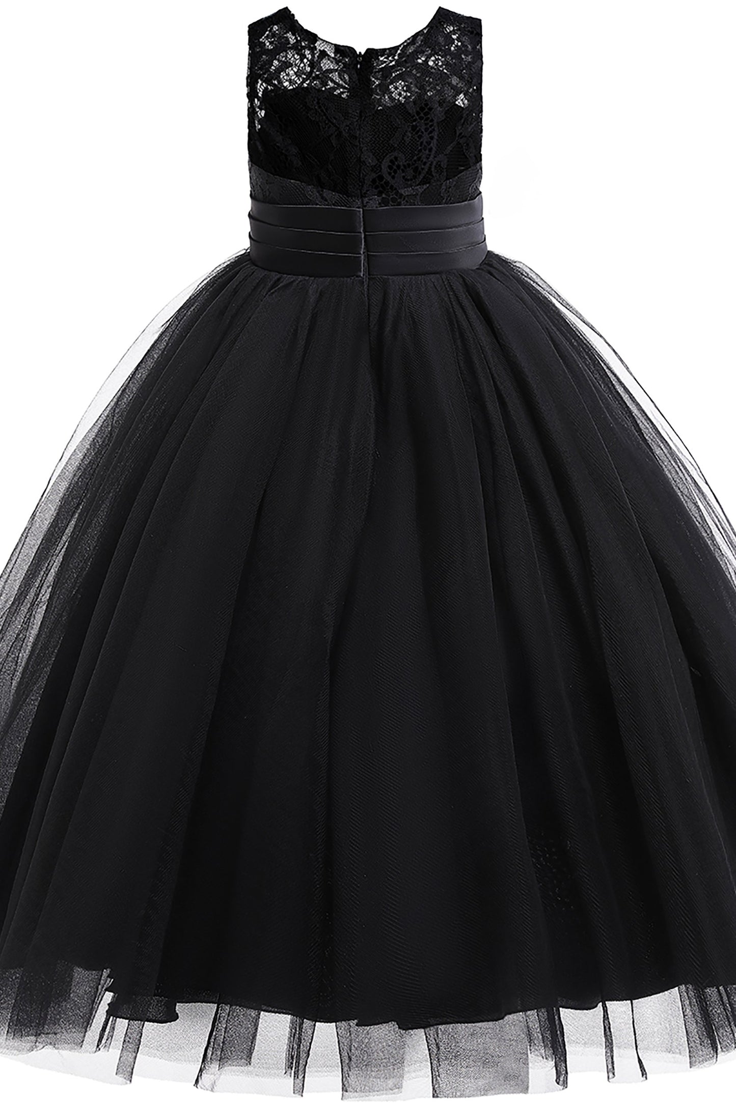 A-Line Floor Length Tulle Lace Flower Girl Dress CF0298