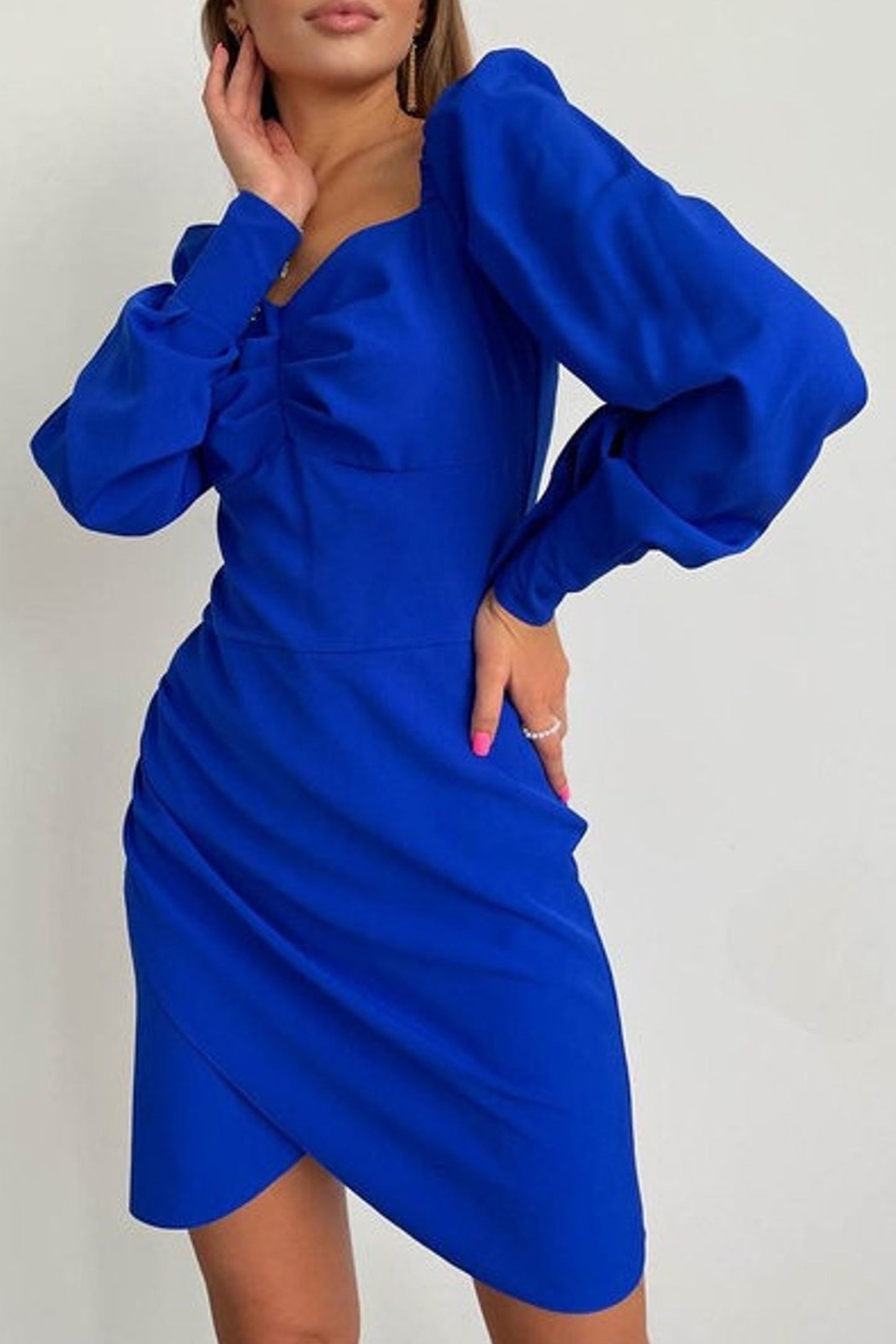 Sheath-Column Short-Mini Twisted Silk Fabric Dress CG0151