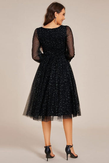 A-Line Midi Sparkling Tulle Dress CG0272