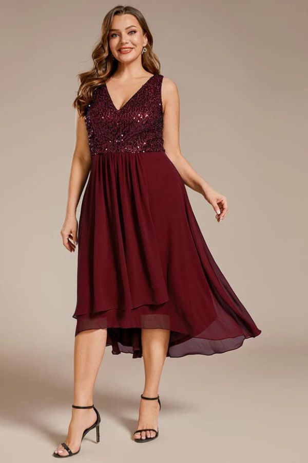 A-Line Midi Sequined Dress CG0273