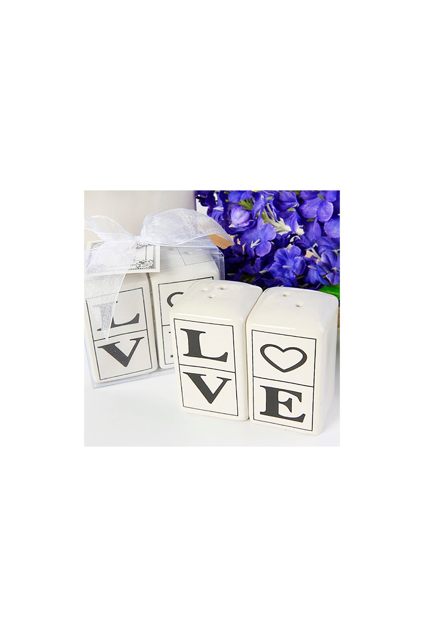 Love Ceramic Salt and Pepper Shakers Set Favors CGF0015 (Set of 6 pcs)