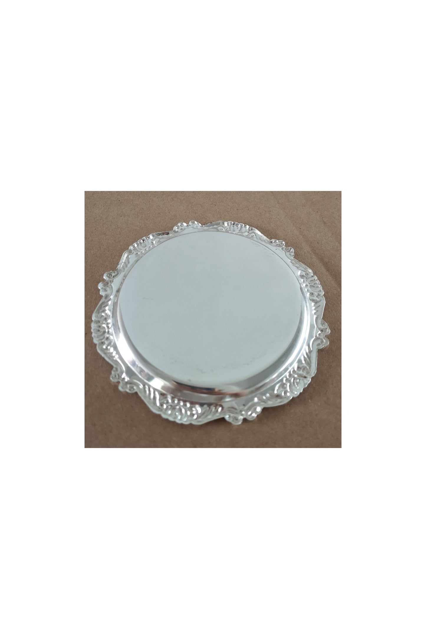 Small Round Silver Ornate Trinket Dish 3.9in CGF0097 (Set of 6 pcs)