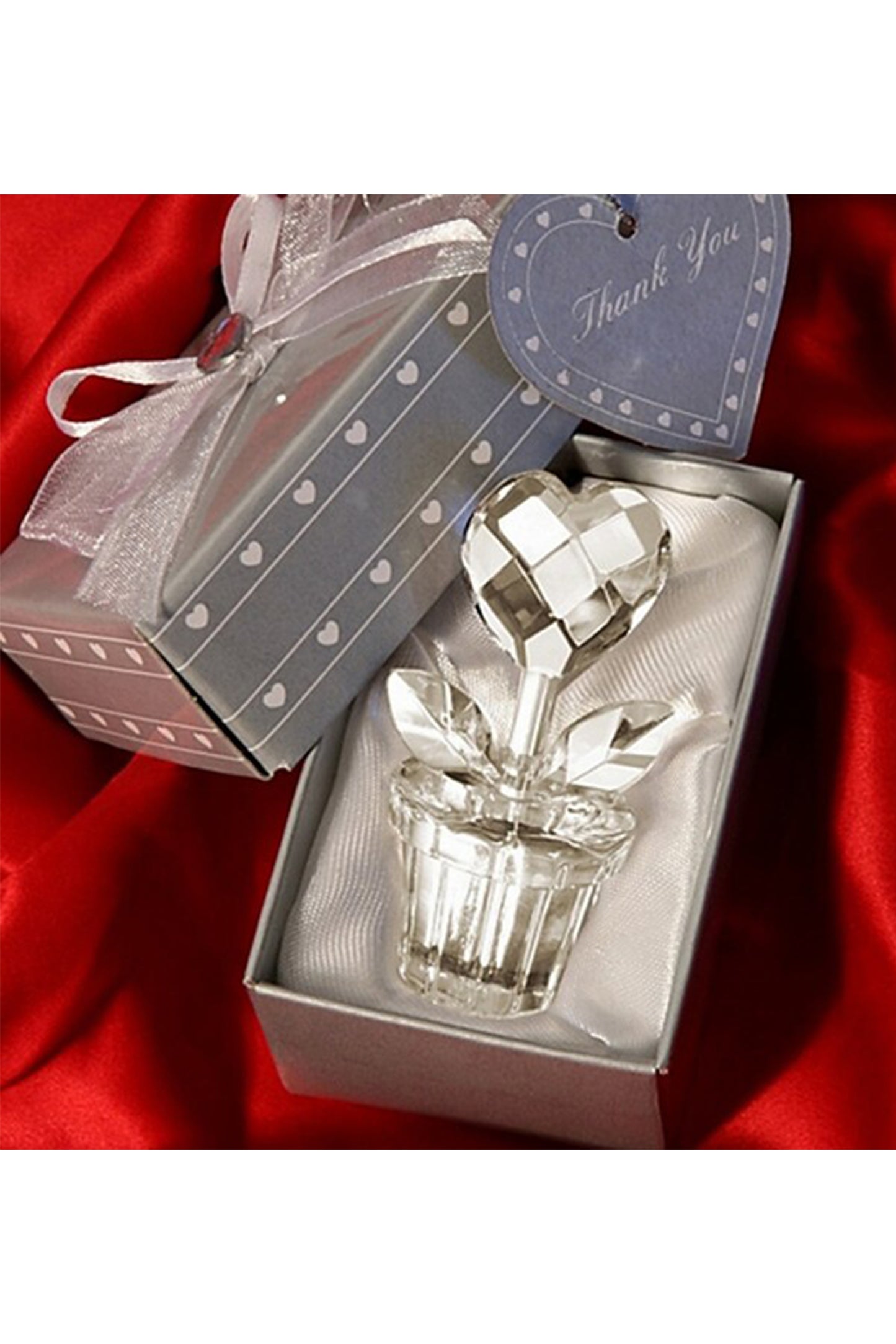 Crystal Heart Flower Pot Favor CGF0161 (Set of 6 pcs)