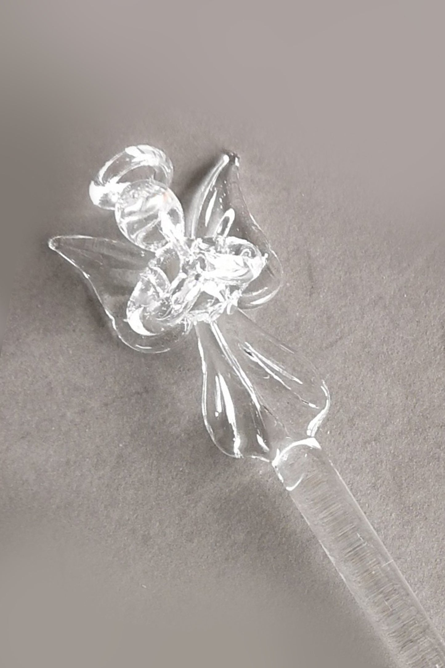 Small Glass Drink Stirrers with Praying Angel Topper CGF0166 (Set of 6 pcs)