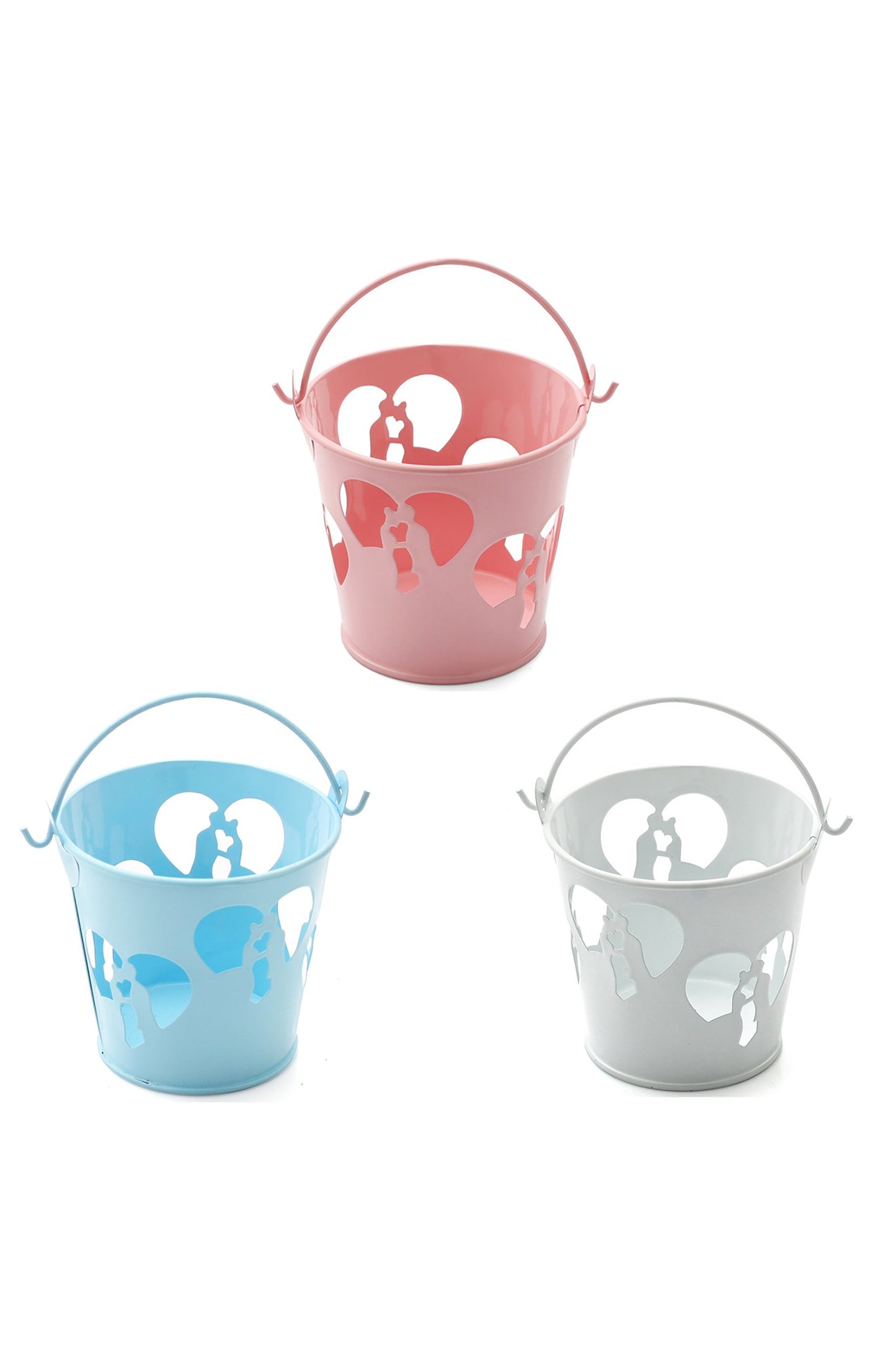 Graceful Wedding Favor Pails Miniature Buckets for Bridal Shower Hen Party Favors CGF0233 (Set of 12 pcs)