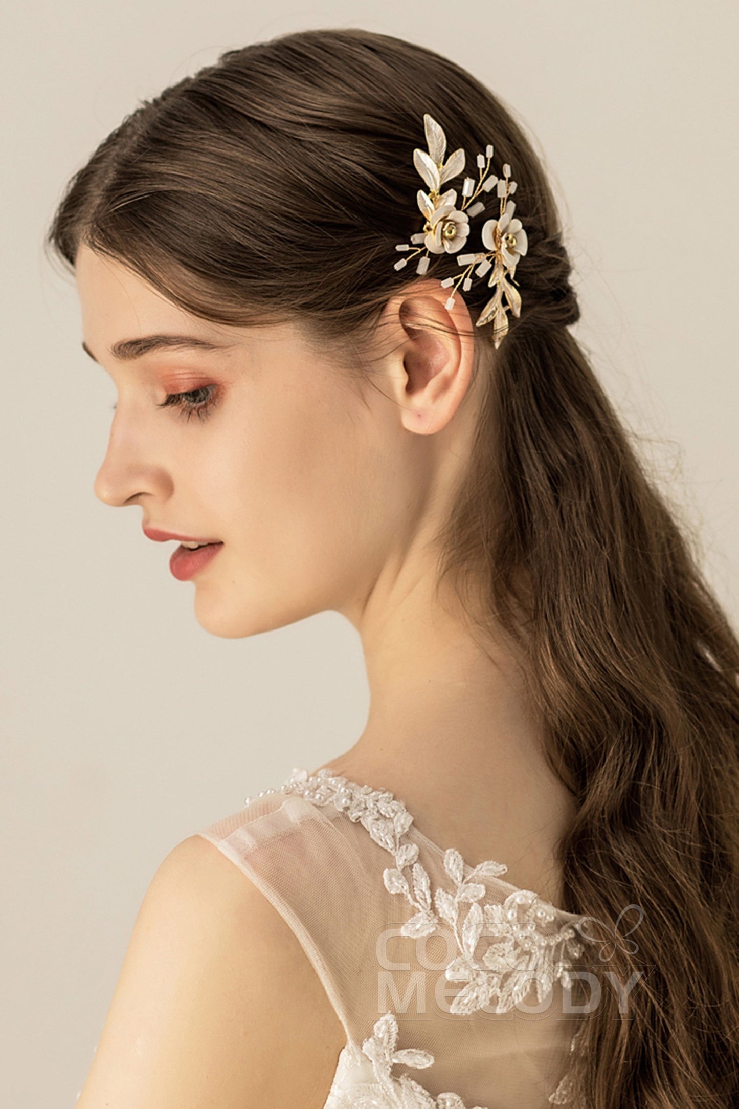 Chic Alloy Hairpins with Flower CH0174