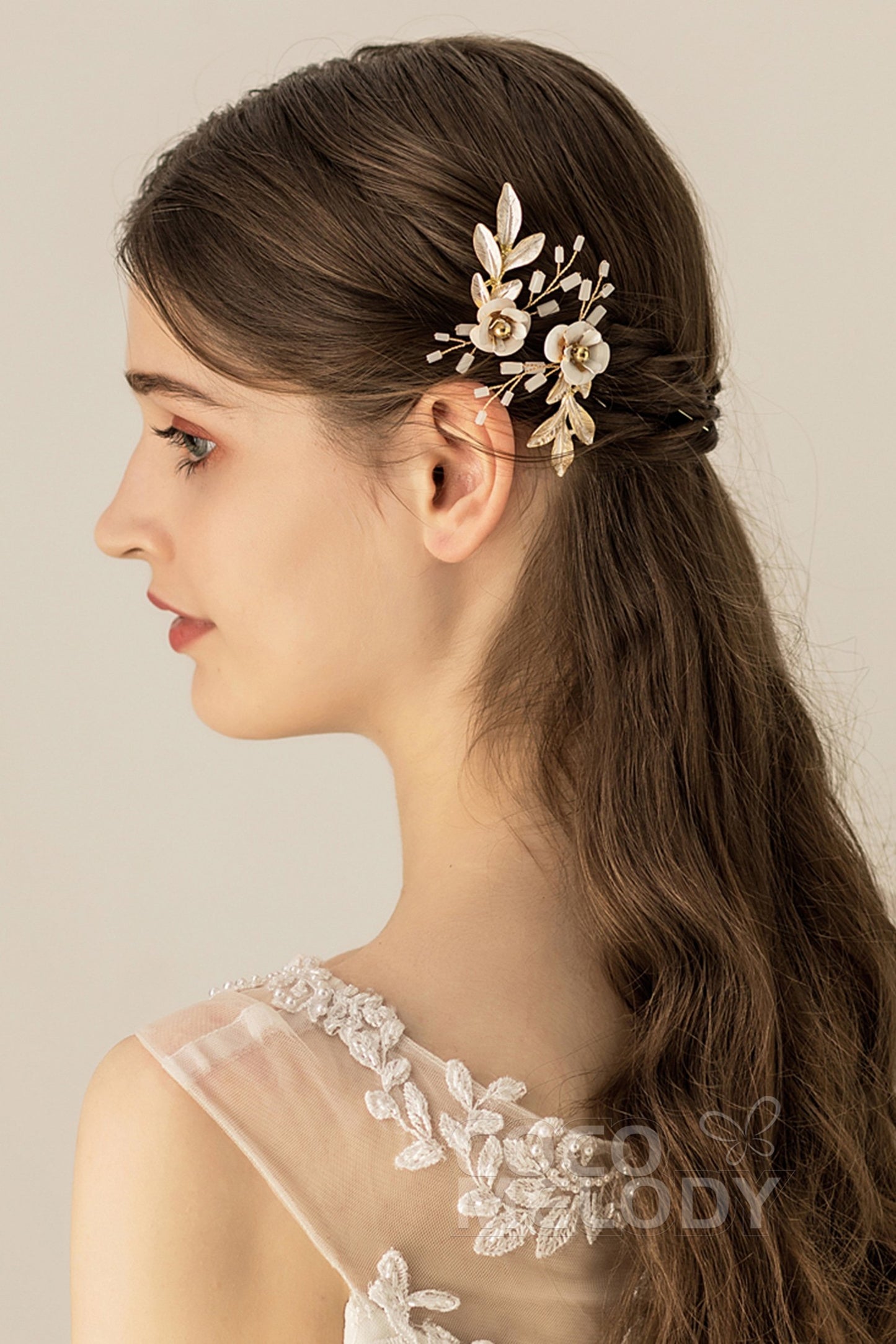 Chic Alloy Hairpins with Flower CH0174