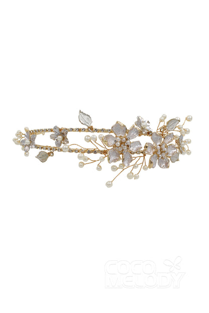 Alloy Headpiece Imitation Pearl Rhinestone Flower CH0178