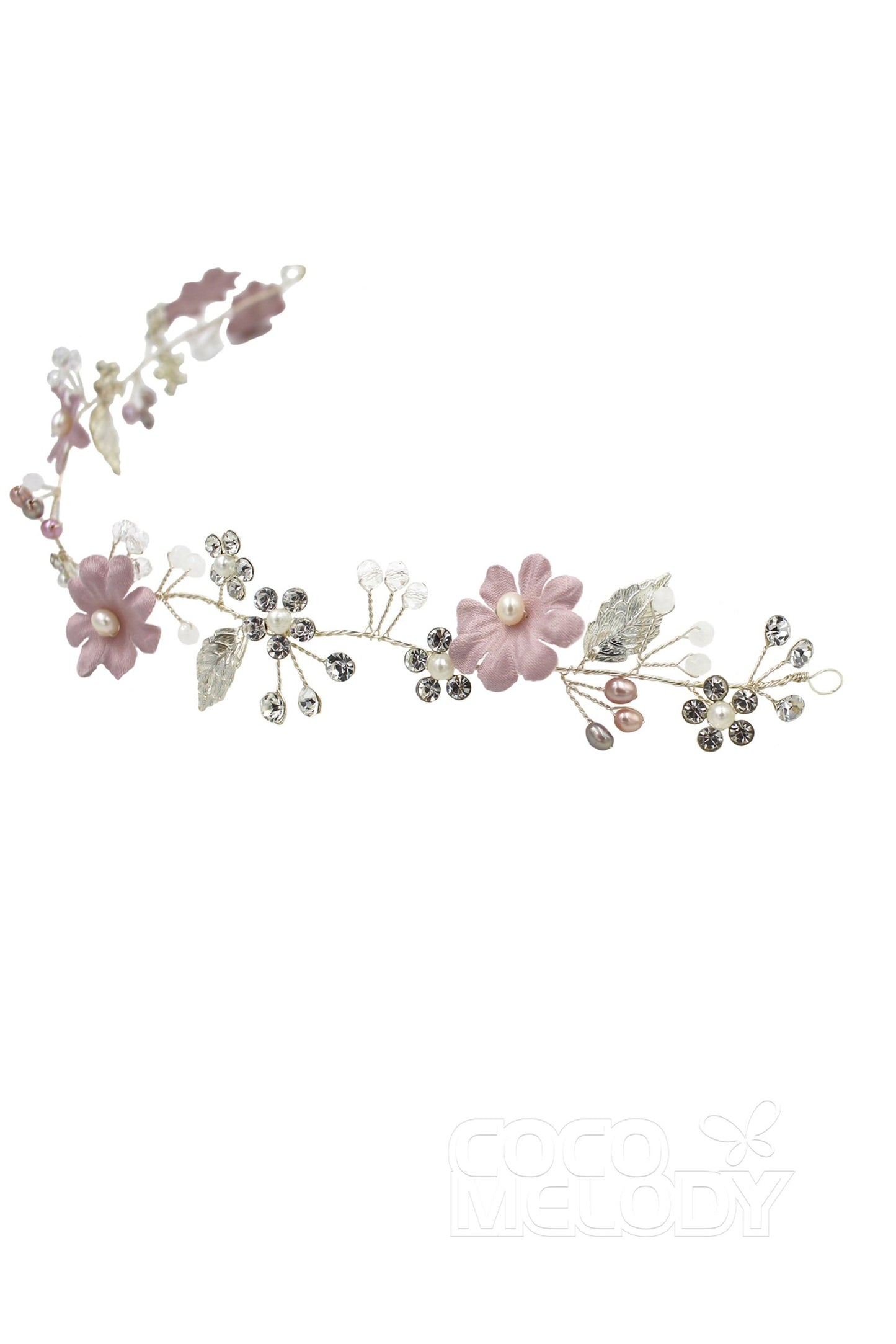 Alloy Headbands with Flower and Crystals CH0209