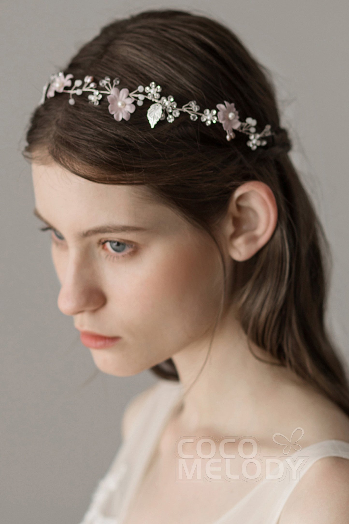 Alloy Headbands with Flower and Crystals CH0209